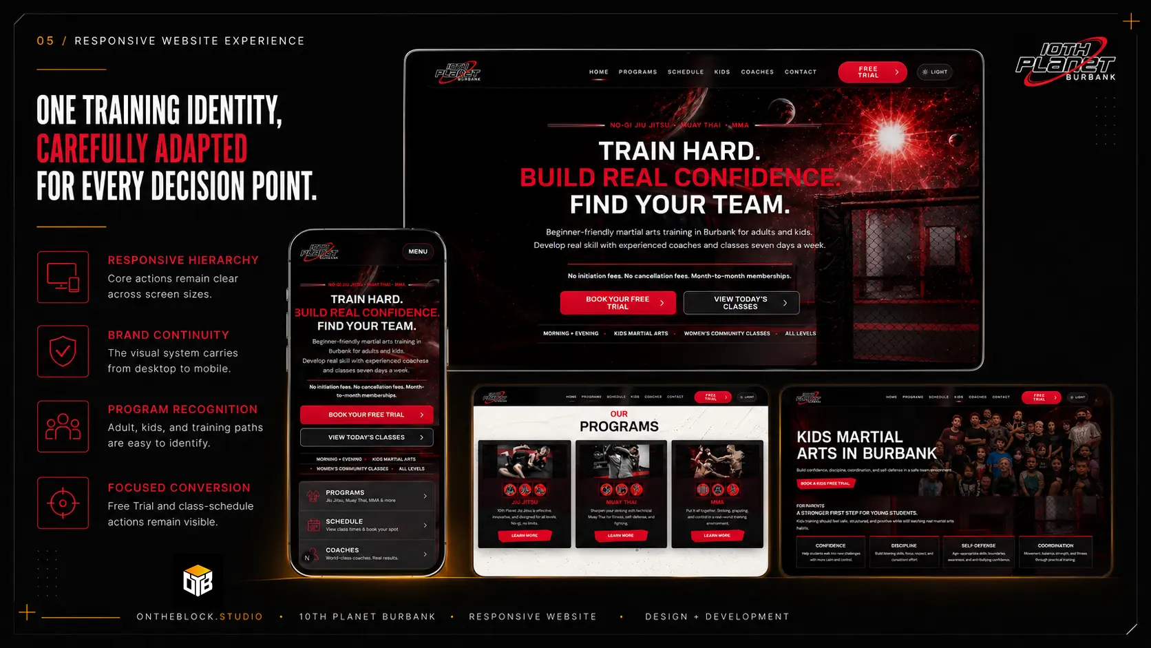 10th Planet Burbank responsive website experience case-study slide