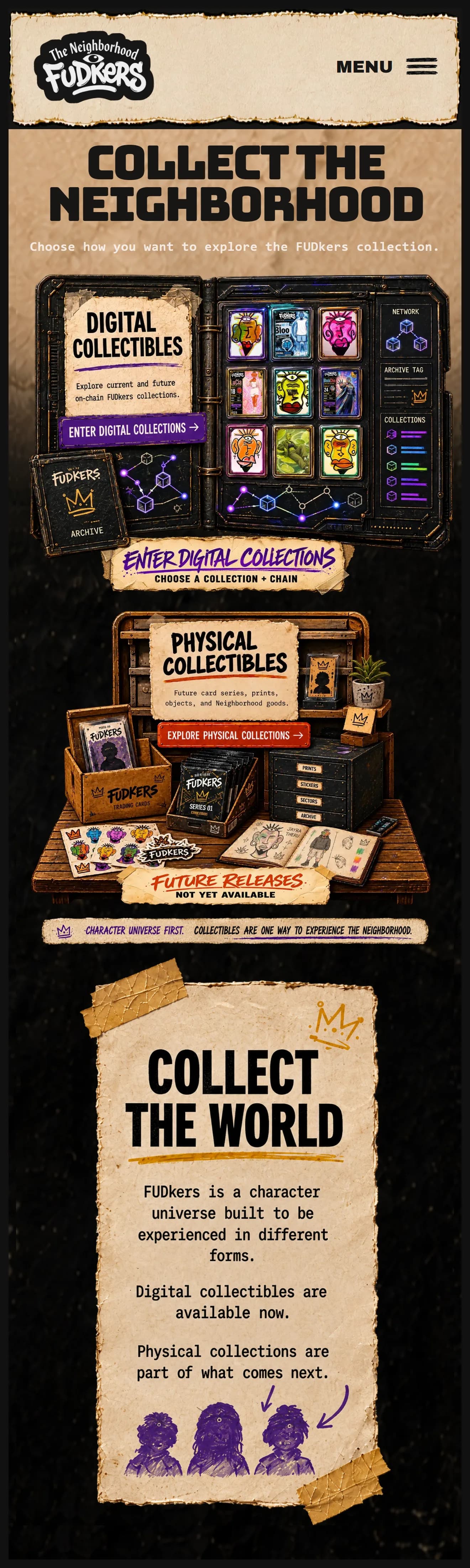 FUDkers.xyz mobile physical collection page