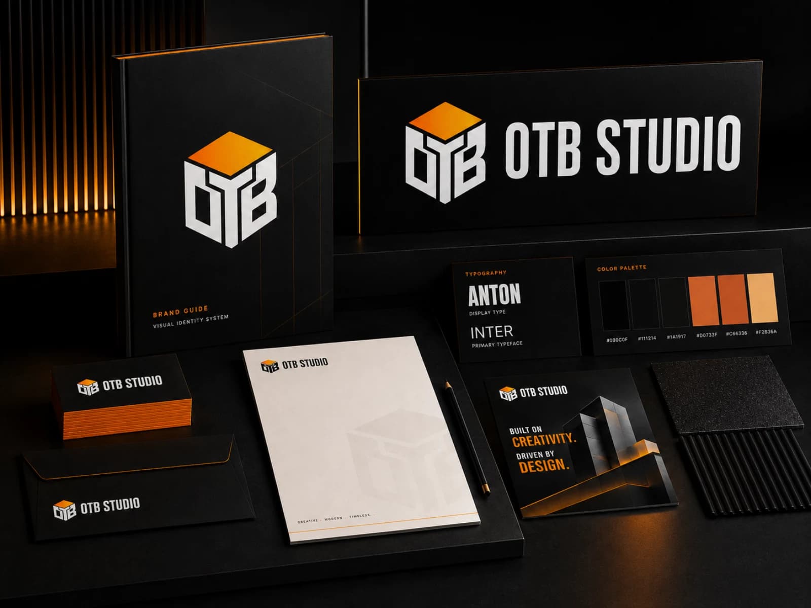 OnTheBlock Studio logo and brand identity system